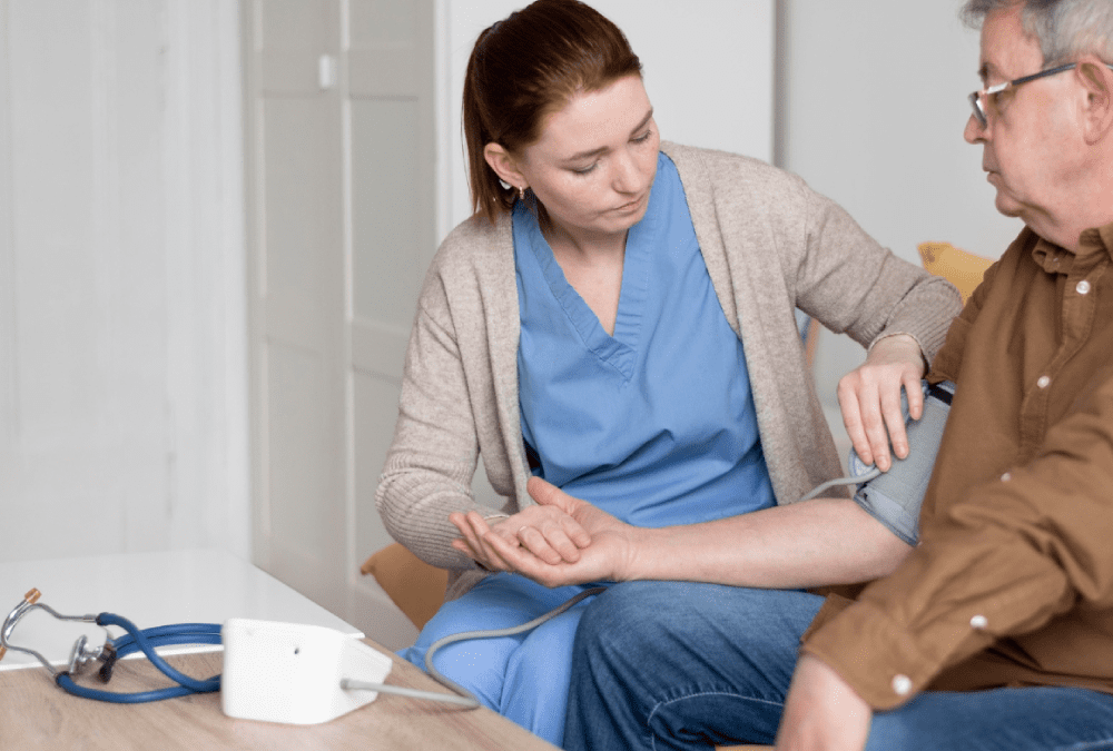 medium shot woman checking man